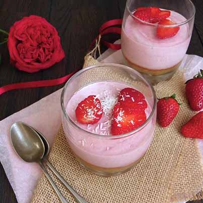 Mousse fraise rhubarbe