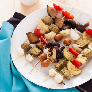 Brochettes légumes marinés vegan