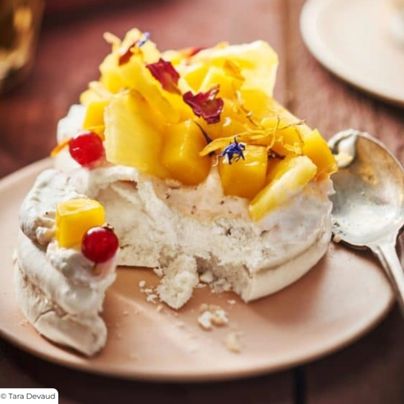 Recette pavlovas mangue et ananas caram&eacute;lis&eacute;